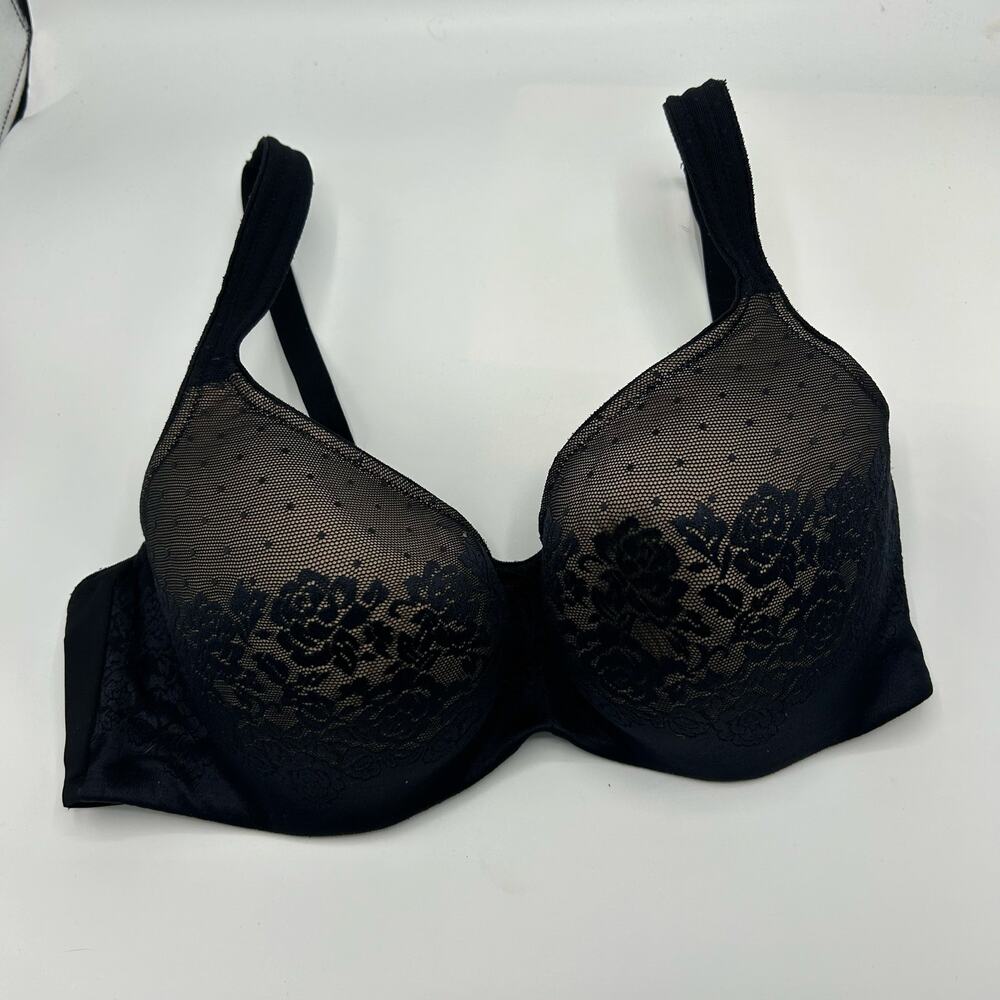 Soma Stunning Support Balconette Bra 38D Black Lace Underwire - Picture 2 of 16